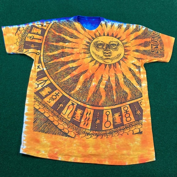 Vintage Liquid Blue Shirt Mens XXXXL 1992 Pinkerton Sun Moon All Over Print 90s - Picture 2 of 14